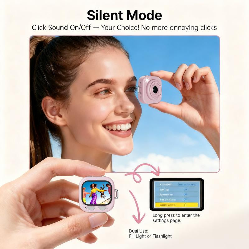 Capture Every Moment with the W&O Mini Keychain Digital Camera - Your Pocket-Size 2.5K HD Photography Companion!